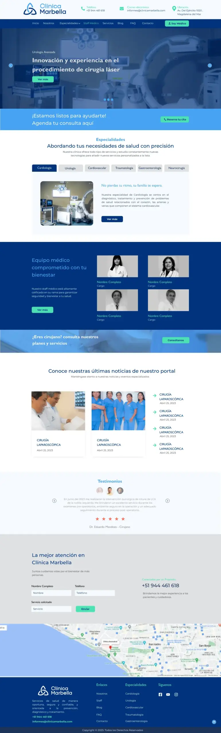 Website  Clínica Marbella - Perú