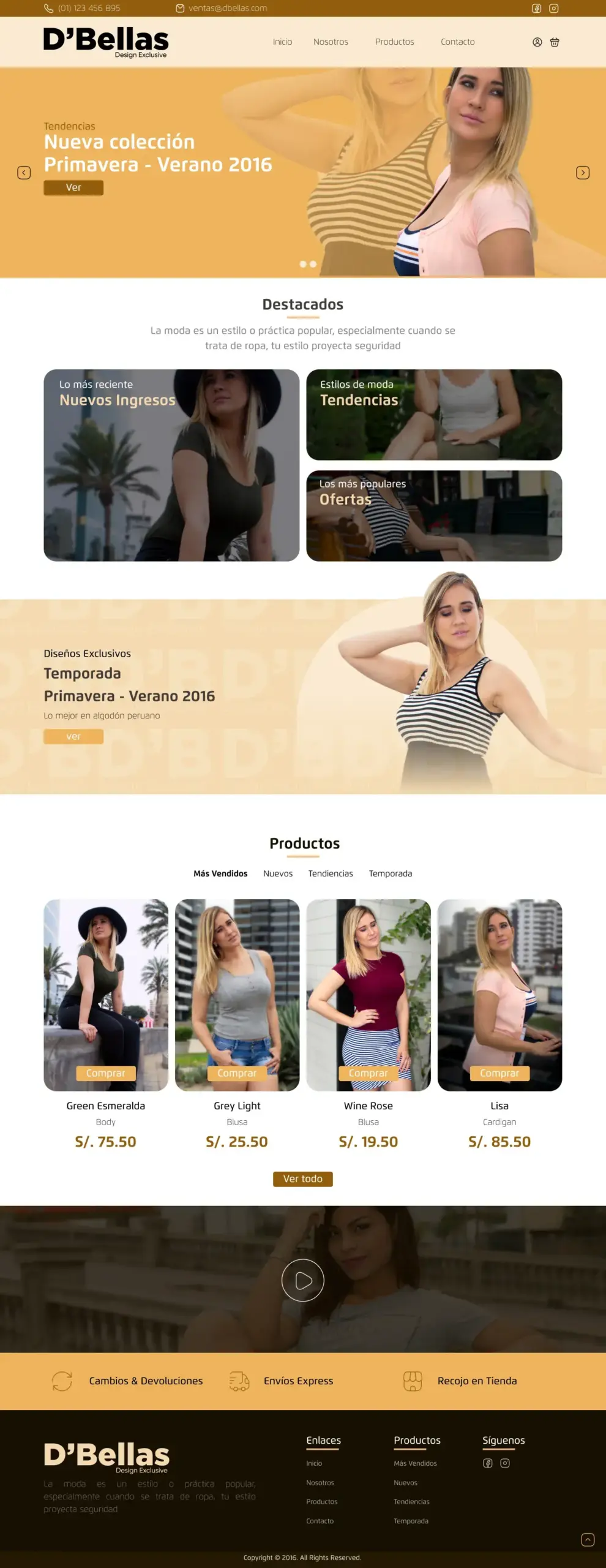 Website  DBELLAS - Perú