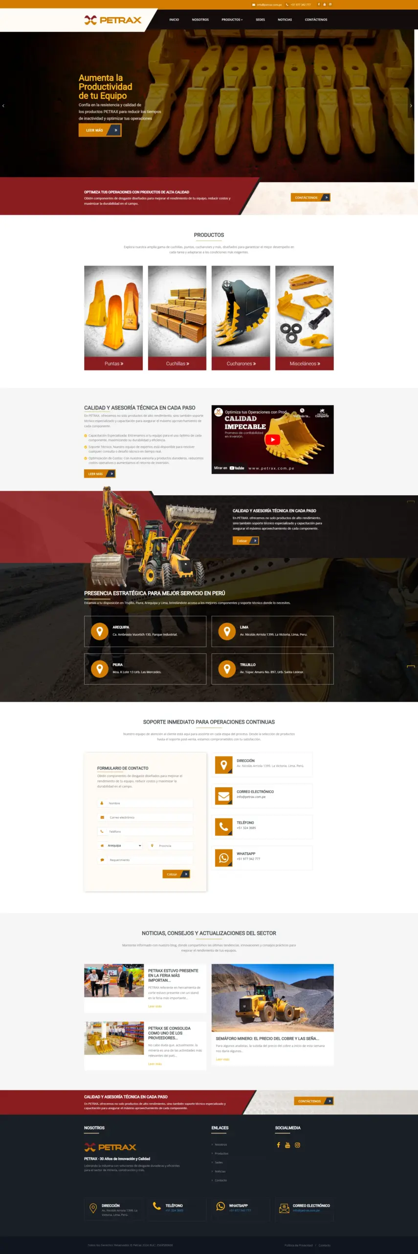 Website Petrax EIRL - Perú