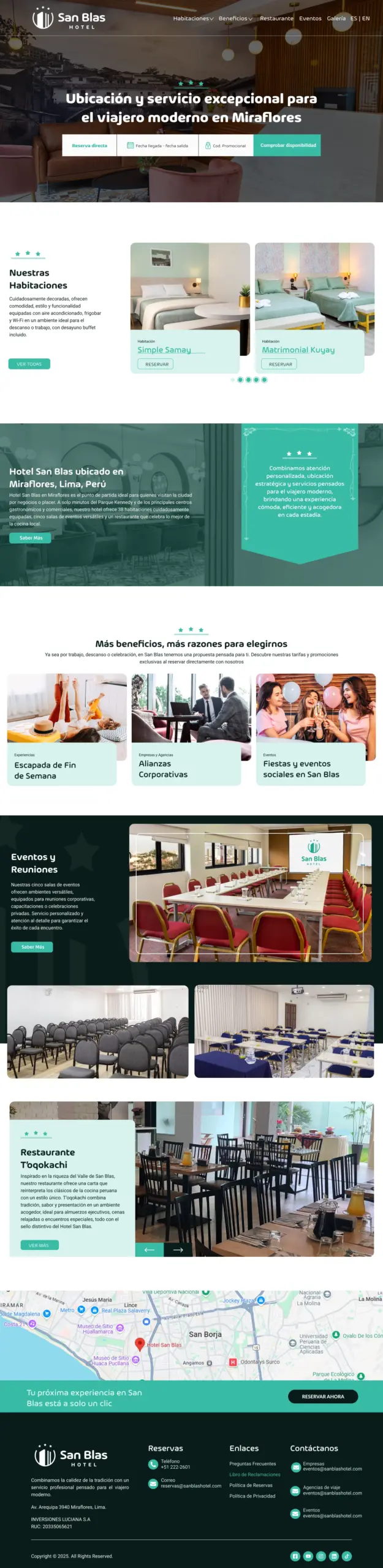 Website Hotel San Blas- Perú